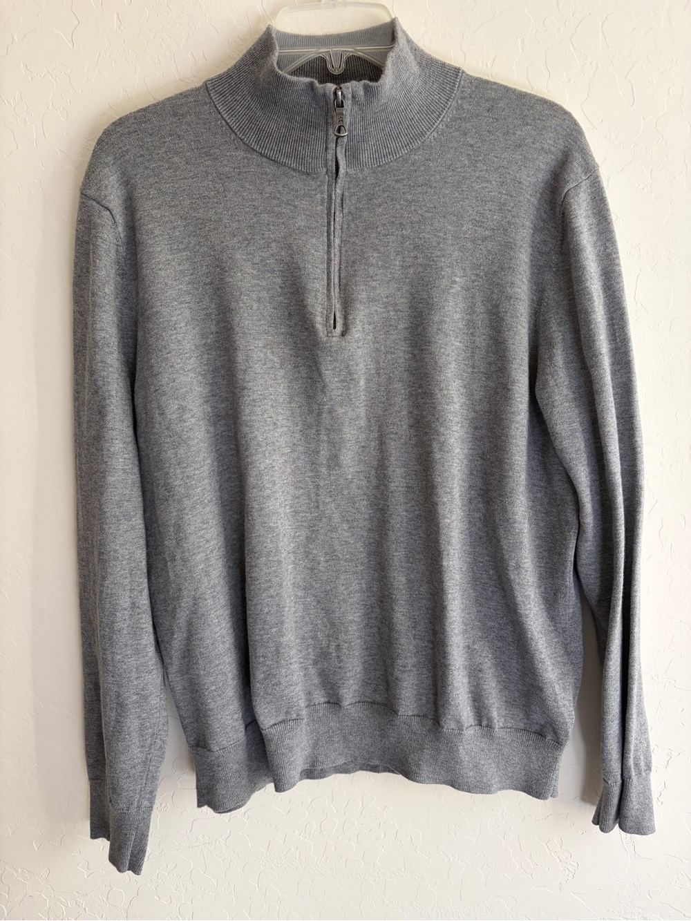 Brooks Brothers Men's Light Gray Half-Zip Sweater